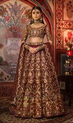 Deep Maroon Color Wedding lehenga