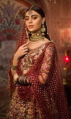 Deep Maroon Color Wedding lehenga
