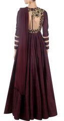 Maroon color long anarkali