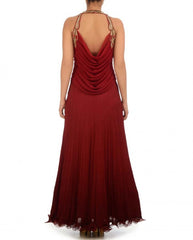 Shaded maroon color frock suit