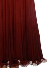 Shaded maroon color frock suit