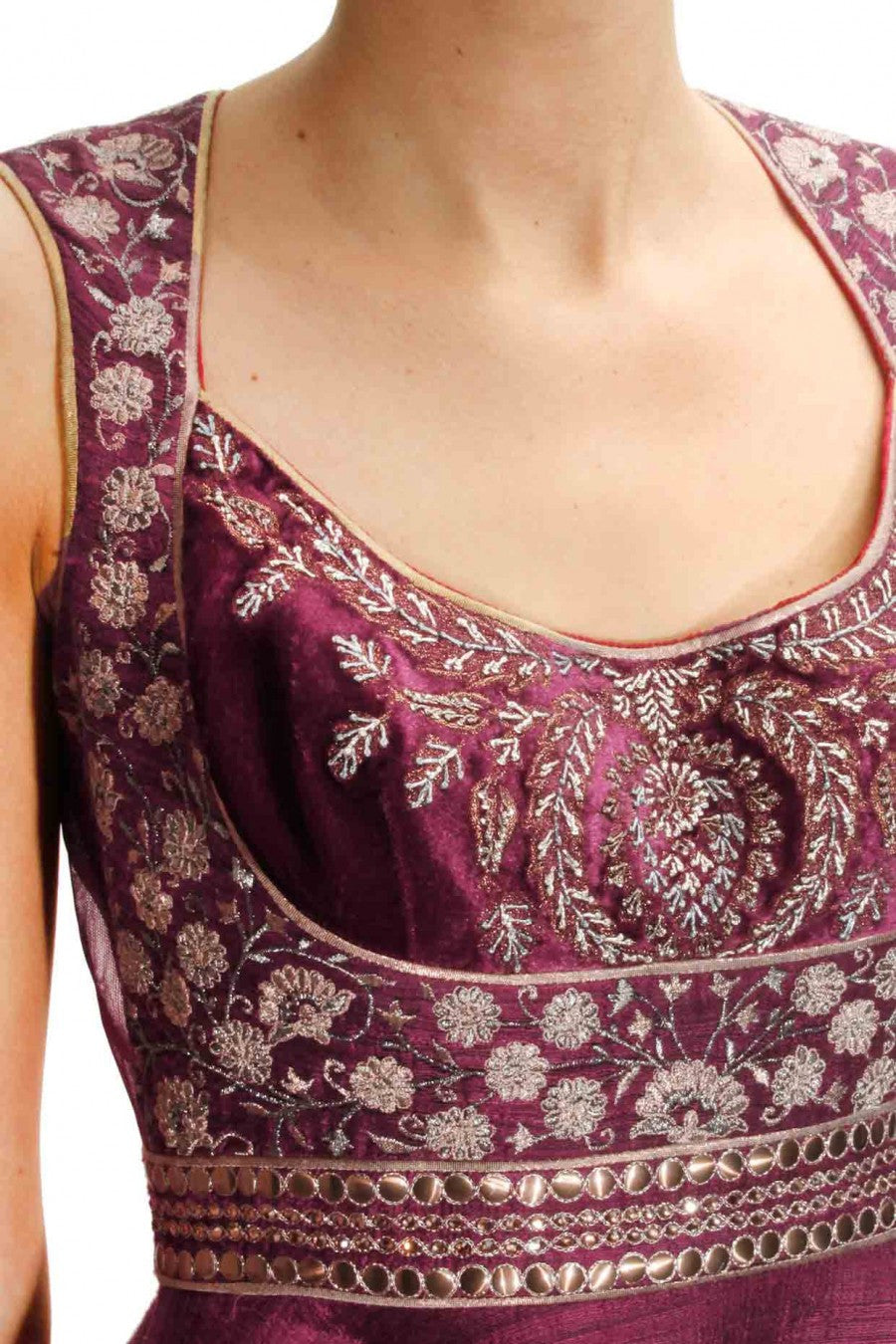 Maroon embroidered lehenga set