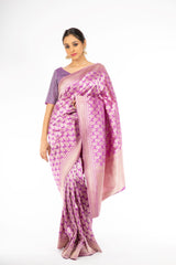 Marvelous Lavender Color Handloom Saree