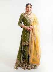 Mehendi Green Color Wedding Sharara Set Shringarmati