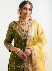 Mehendi Green Color Wedding Sharara Set Shringarmati