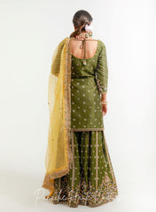 Mehendi Green Color Wedding Sharara Set Shringarmati