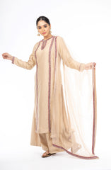 Mesmerizing Beige Color Chanderi Silk Palazzo set