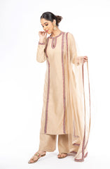 Mesmerizing Beige Color Chanderi Silk Palazzo set