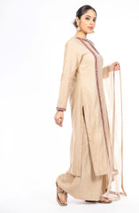 Mesmerizing Beige Color Chanderi Silk Palazzo set