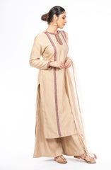 Mesmerizing Beige Color Chanderi Silk Palazzo set