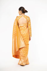 Mesmerizing Mustard Yellow Handloom Pure Silk Saree