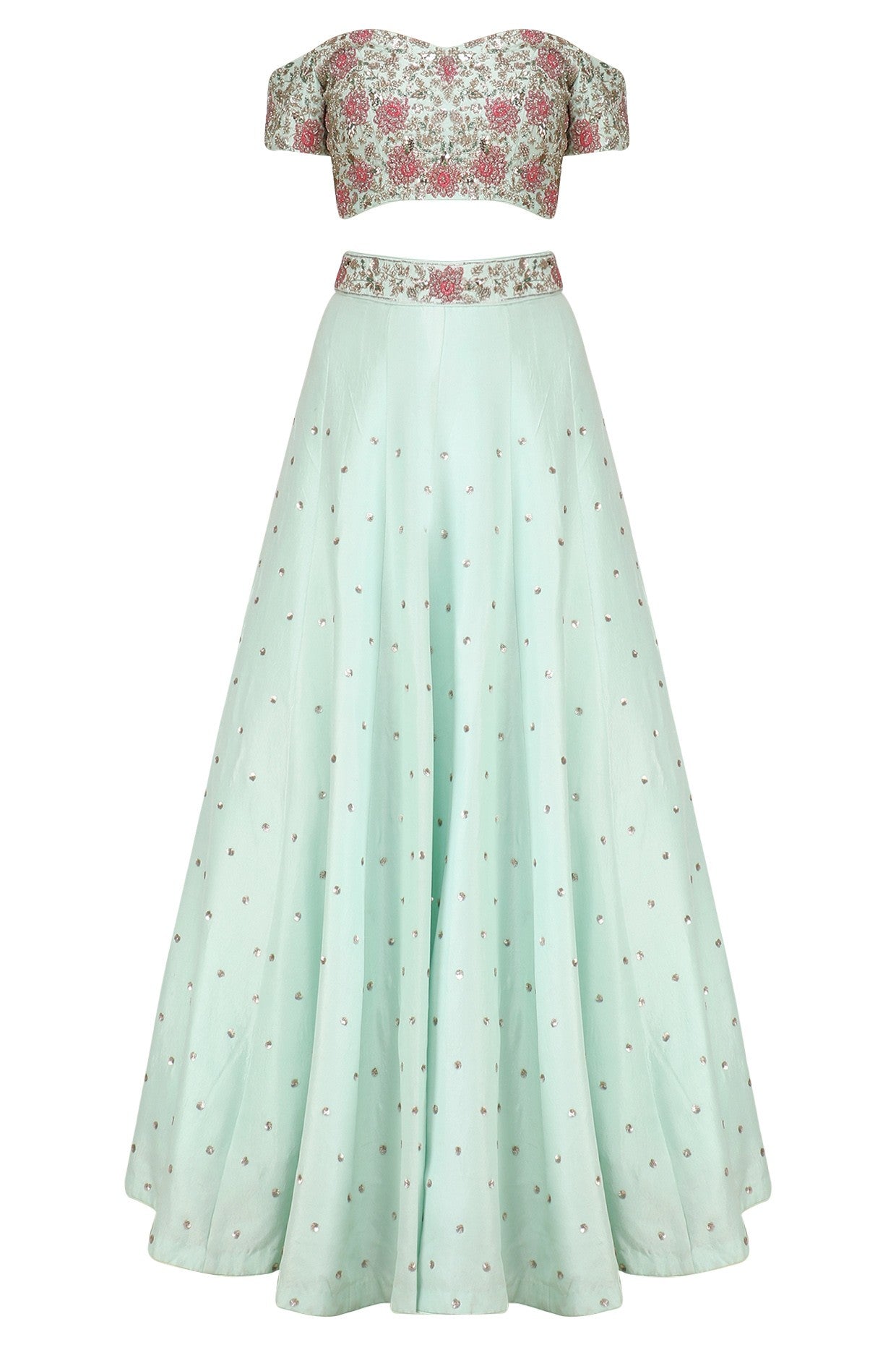 Mint Color Party Lehenga Choli at Panache Haute Couture