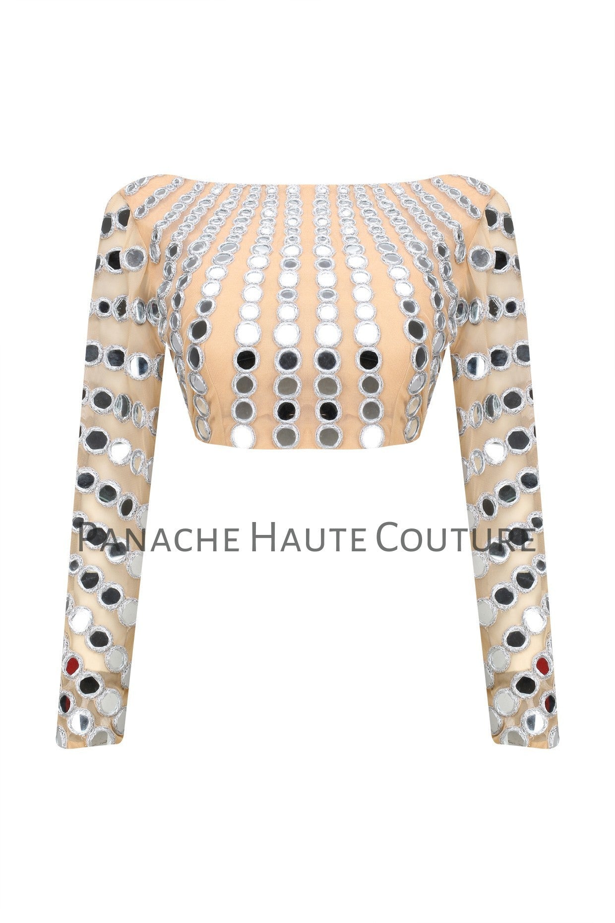 Mirror work blouse in Champagne Color