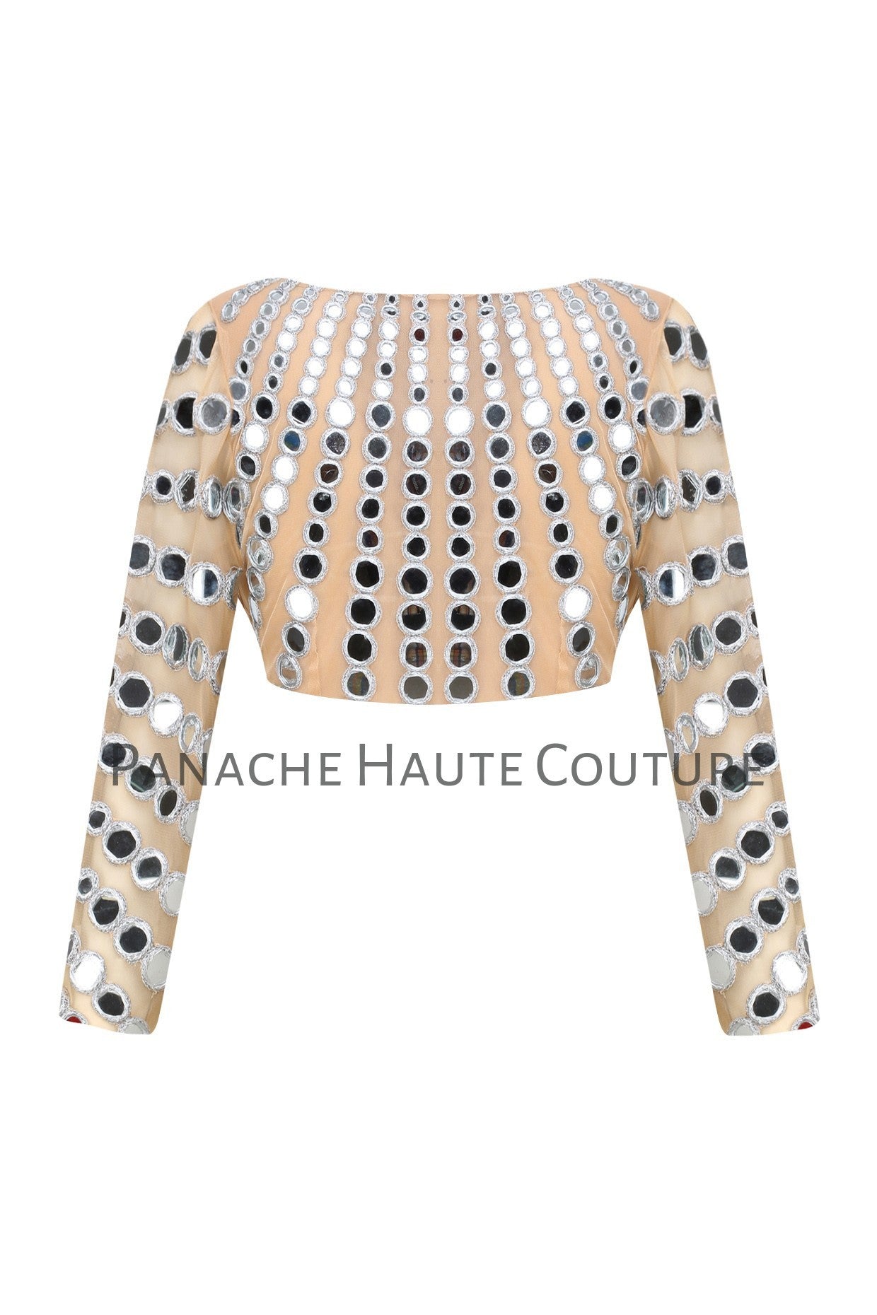 Mirror work blouse in Champagne Color