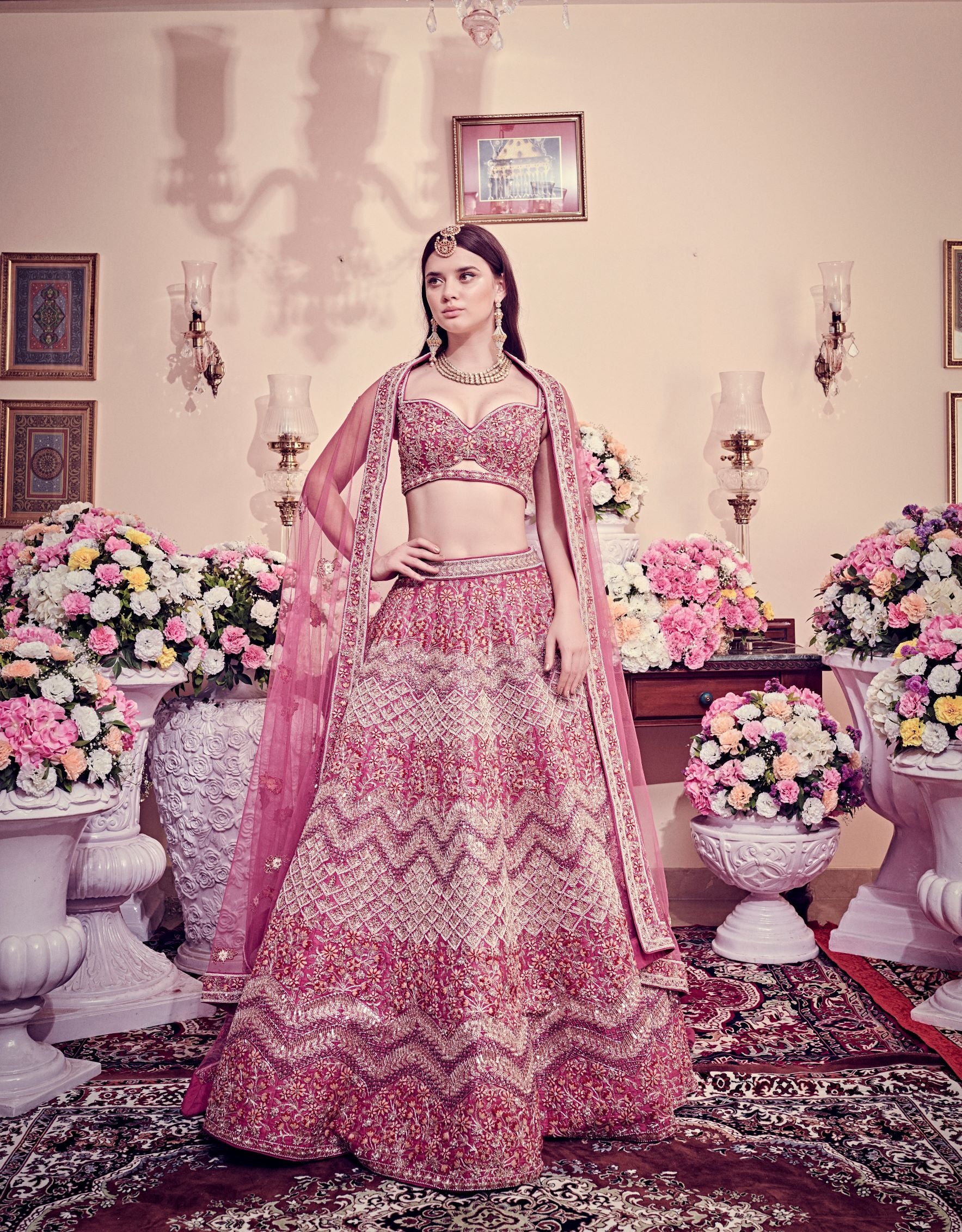 Mulberry Pink Bridal Lehenga