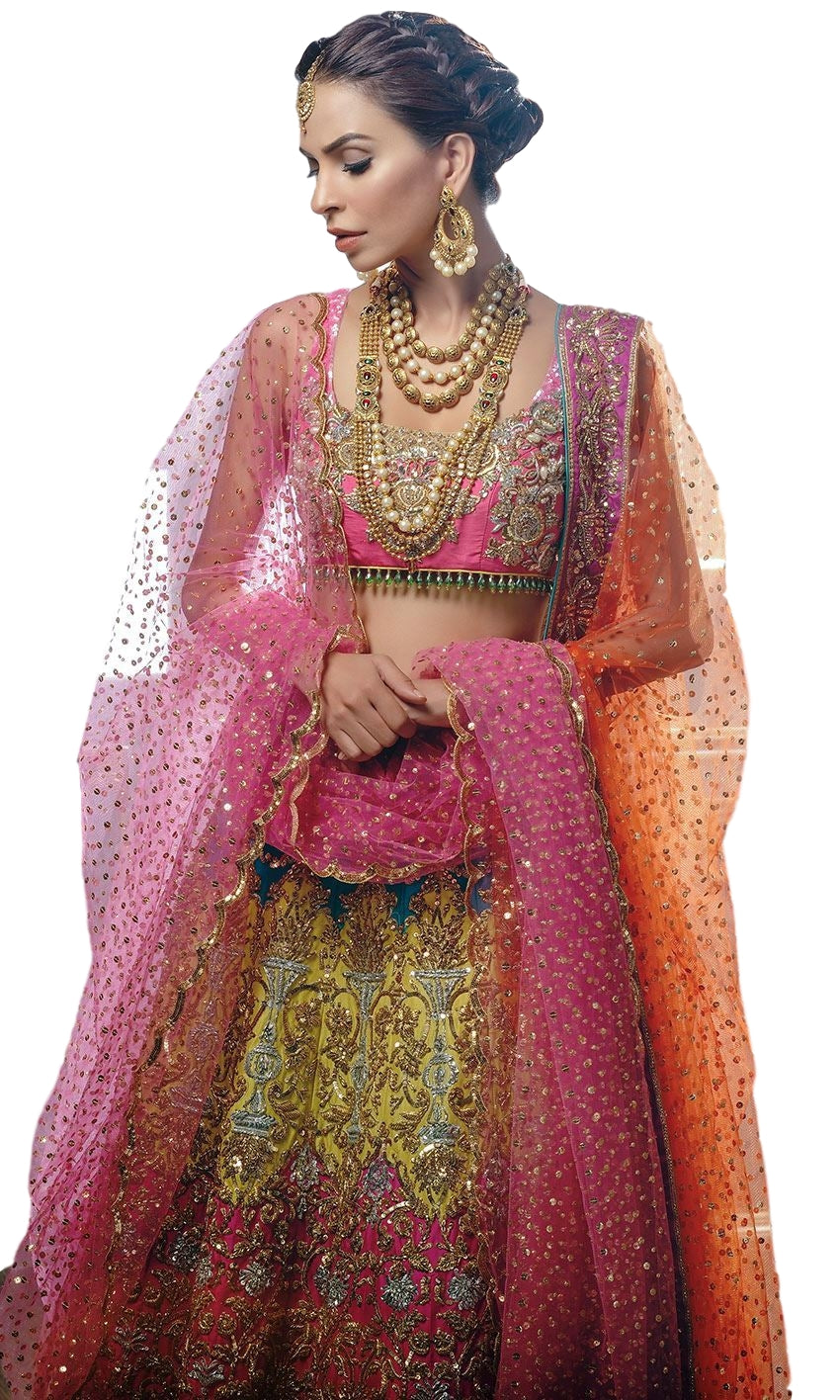 Multicolour Wedding Lehenga