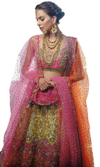 Multicolour Wedding Lehenga