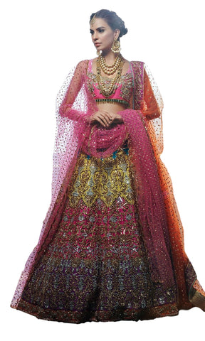 Multicolour Wedding Lehenga