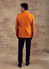 Mustard Color Banarasi Silk Jodhpuri Jacket