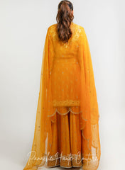 Mustard Yellow Color Wedding Sharara Set KAINAAT