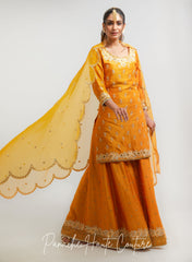 Mustard Yellow Color Wedding Sharara Set KAINAAT