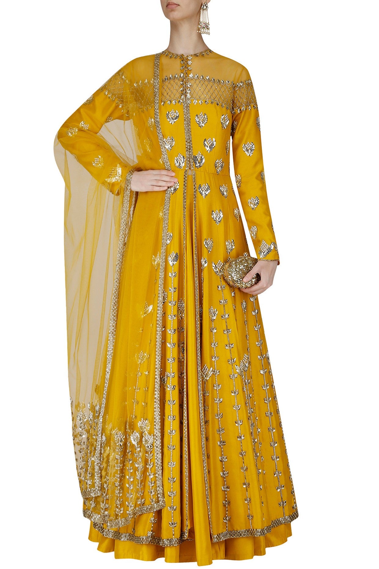 Mustard Yellow Jacket Lehenga