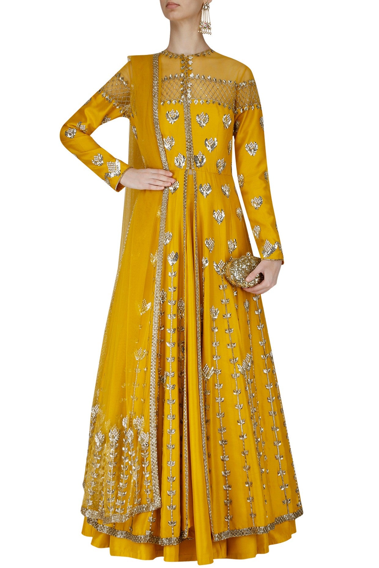 Mustard Yellow Jacket Lehenga