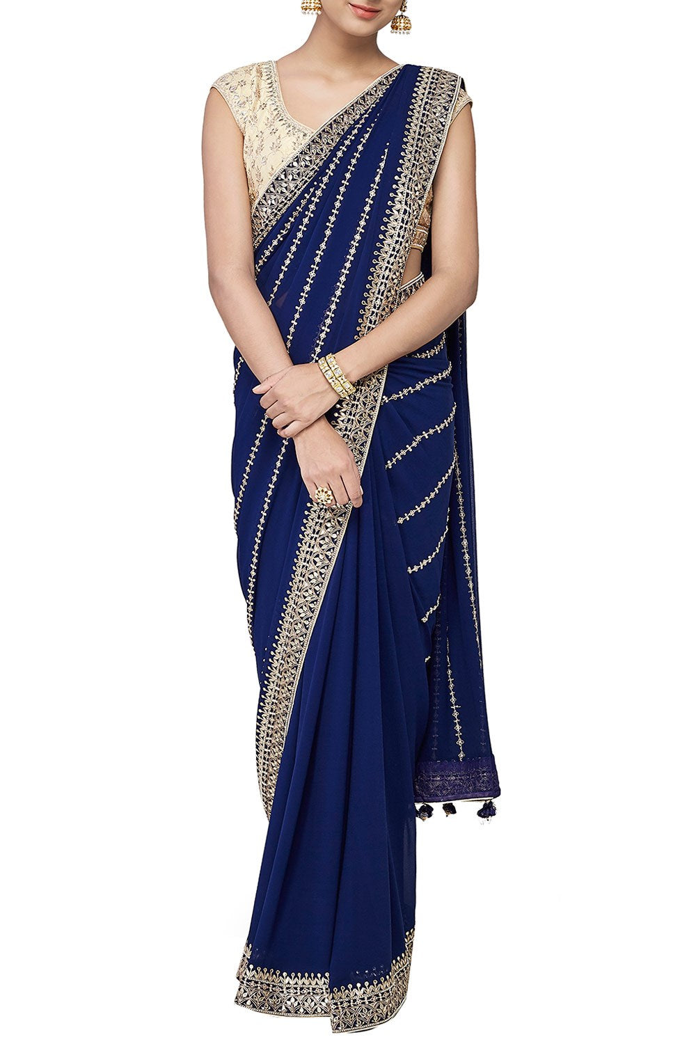 Navy Blue Saree