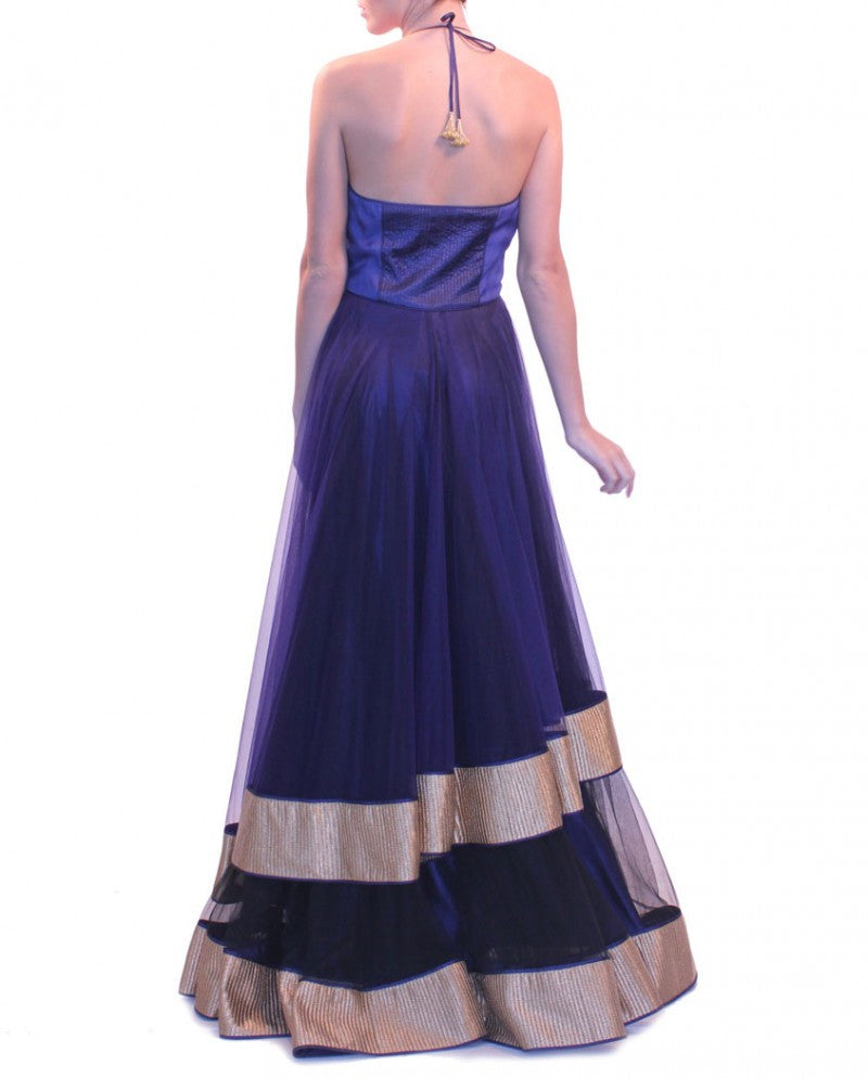 Navy blue party wear lehenga