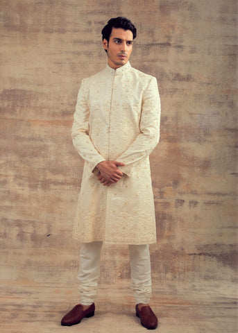 Offwhite Color Wedding Sherwani