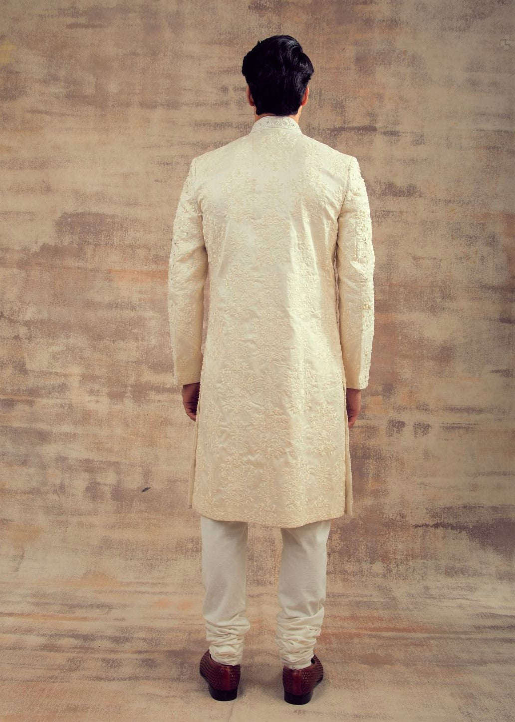 Offwhite Color Wedding Sherwani