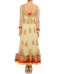 Offwhite long anarkali suit with Gotta work