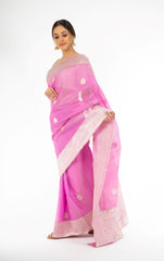 Opulent Purple Color Kora Silk Saree with Sona Rupa Zari from Panache Haute Couture