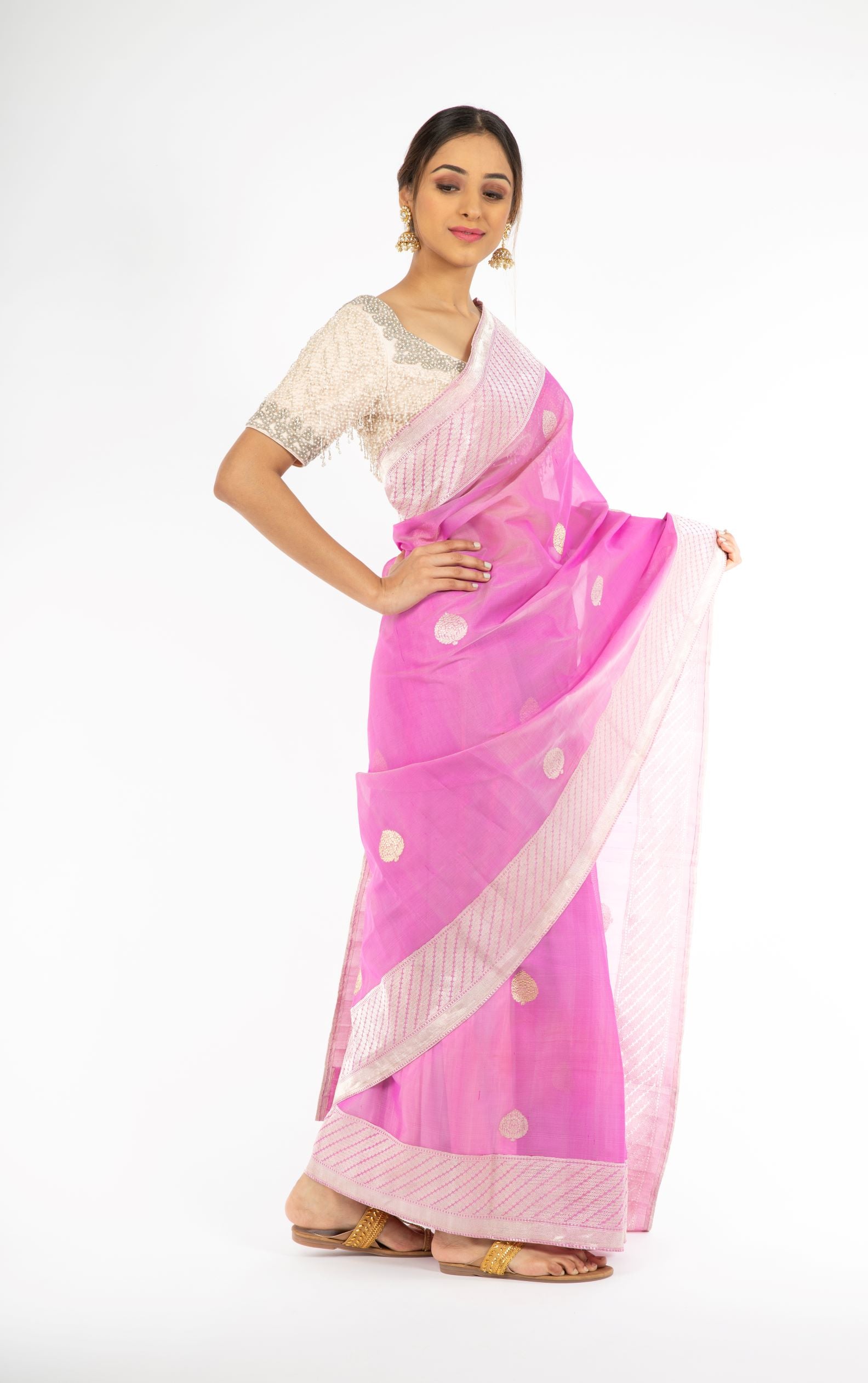 Opulent Purple Color Kora Silk Saree with Sona Rupa Zari from Panache Haute Couture