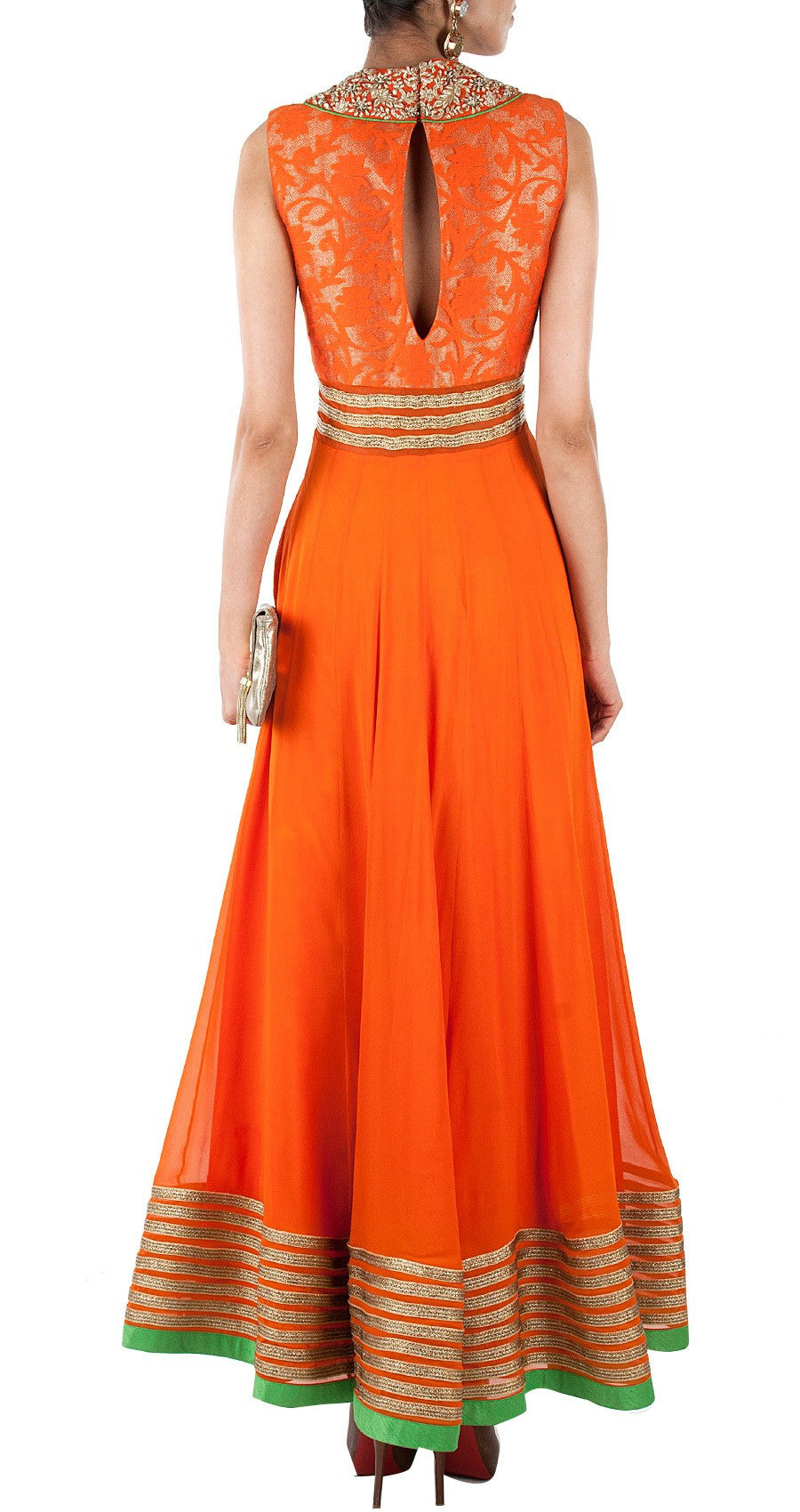 Yellow color long anarkali salwar kameez