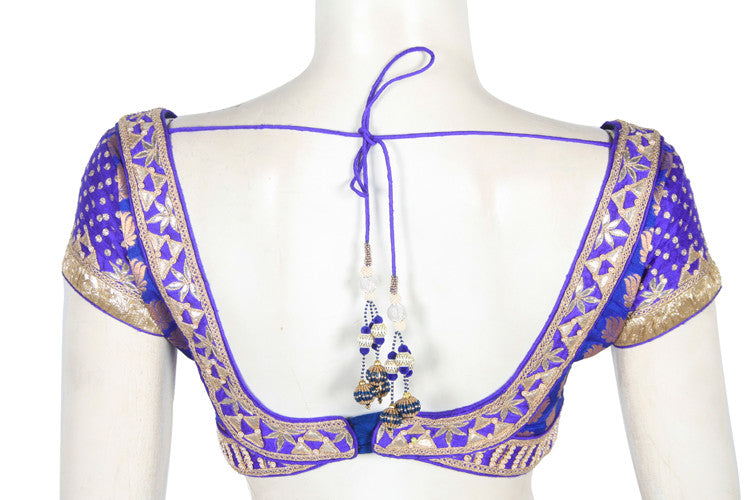 blue color bridal lehenga choli