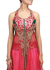 Pink color party wear lehenga