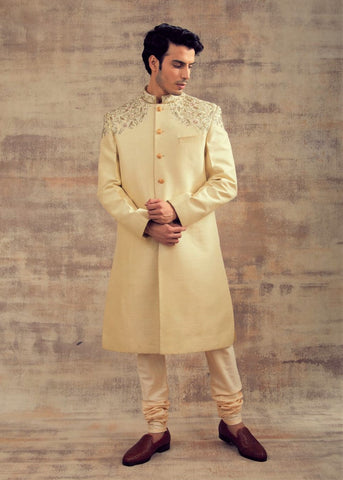 Pale Green Color Wedding Sherwani