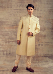 Pale Green Color Wedding Sherwani