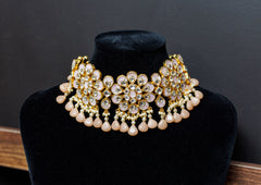 Pastel Pink Ahmedabadi Paachi Kundan Choker Anahita