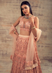 Peach Color Wedding Lehenga NEGAR