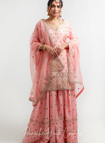 Peach Color Wedding Sharara Set Falak