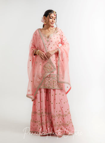 Peach Color Wedding Sharara Set Falak