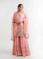 Peach Color Wedding Sharara Set Falak