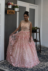 Peach Hues 3D Flower Gown by Panache Haute Couture