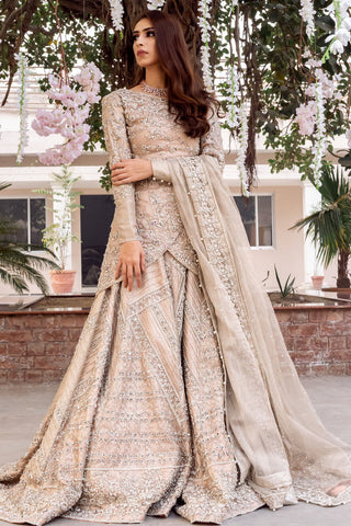 Peach Color Kundan Work Wedding Lehenga
