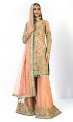 Peach Color Wedding Sharara