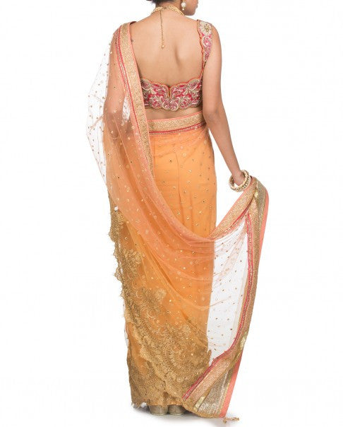 Peach Saree Replica from Tarun Tahiliani Collection