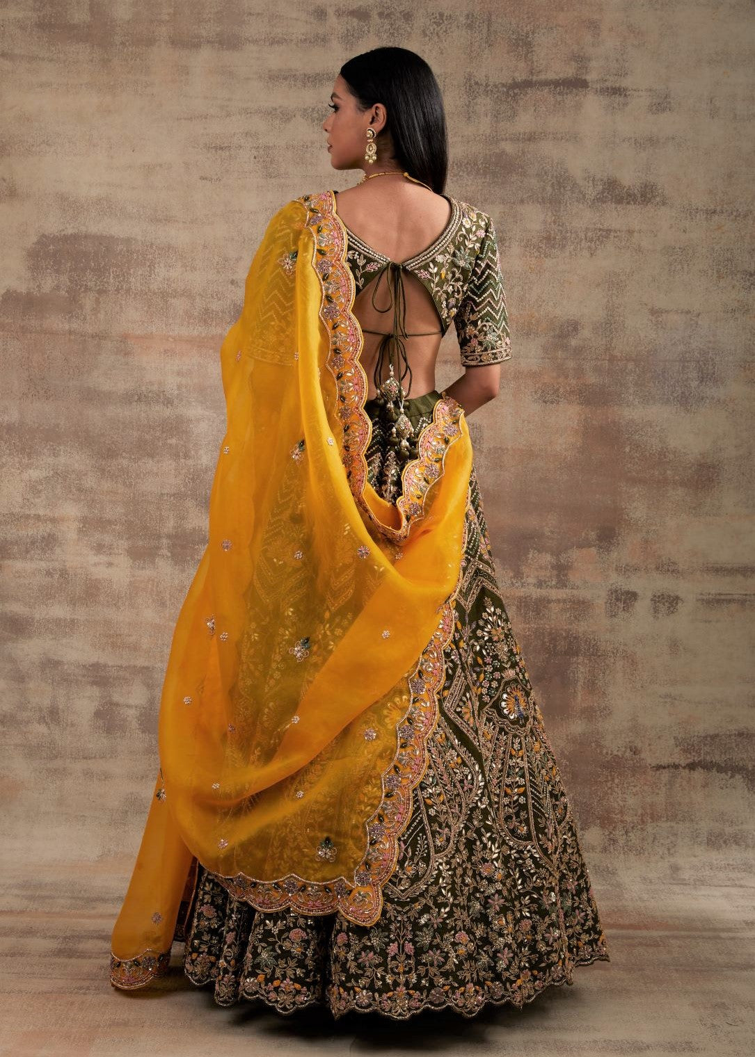Pesto Green Wedding Lehenga from Jannat Collection