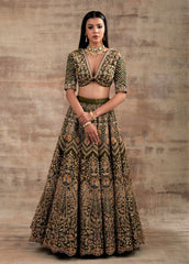 Pesto Green Wedding Lehenga from Jannat Collection